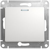 Выключатель с подсветкой без рамки Systeme Electric Glossa 1-кл. белый картинка